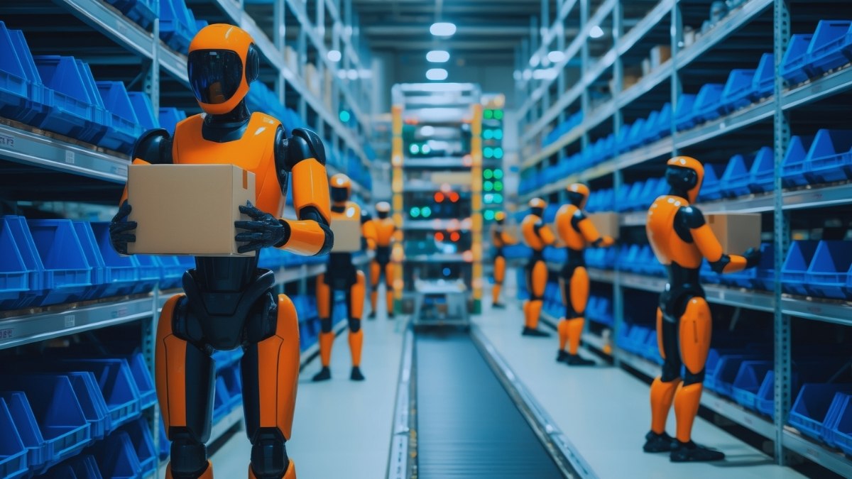 humanoid robots working